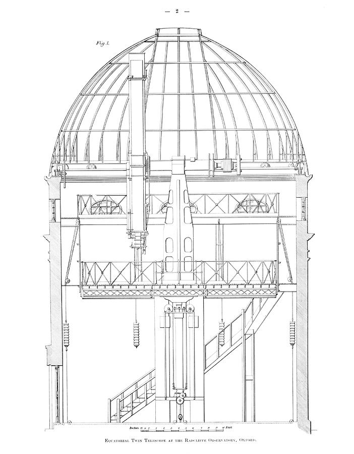 Radcliffe Observatory Telescope Photograph by Royal Astronomical Society