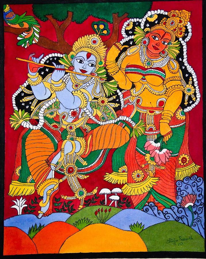 Radha And Krishna Painting by Chinju Mohan - Fine Art America