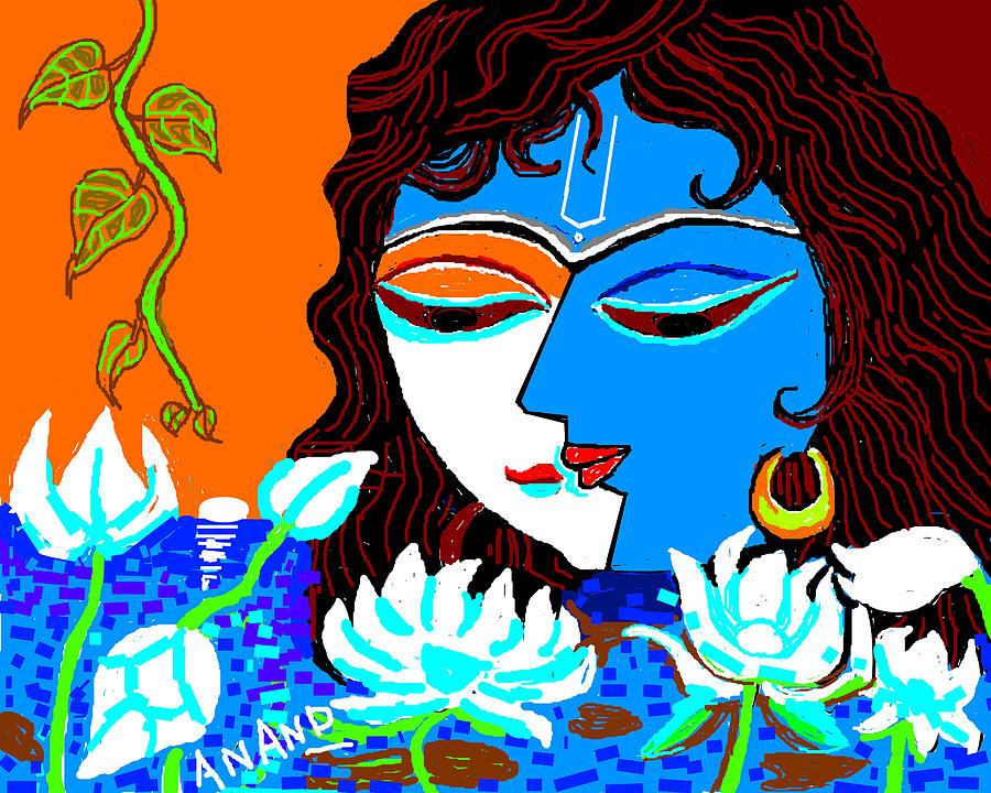 Radha Krishna-8 Digital Art by Anand Swaroop Manchiraju