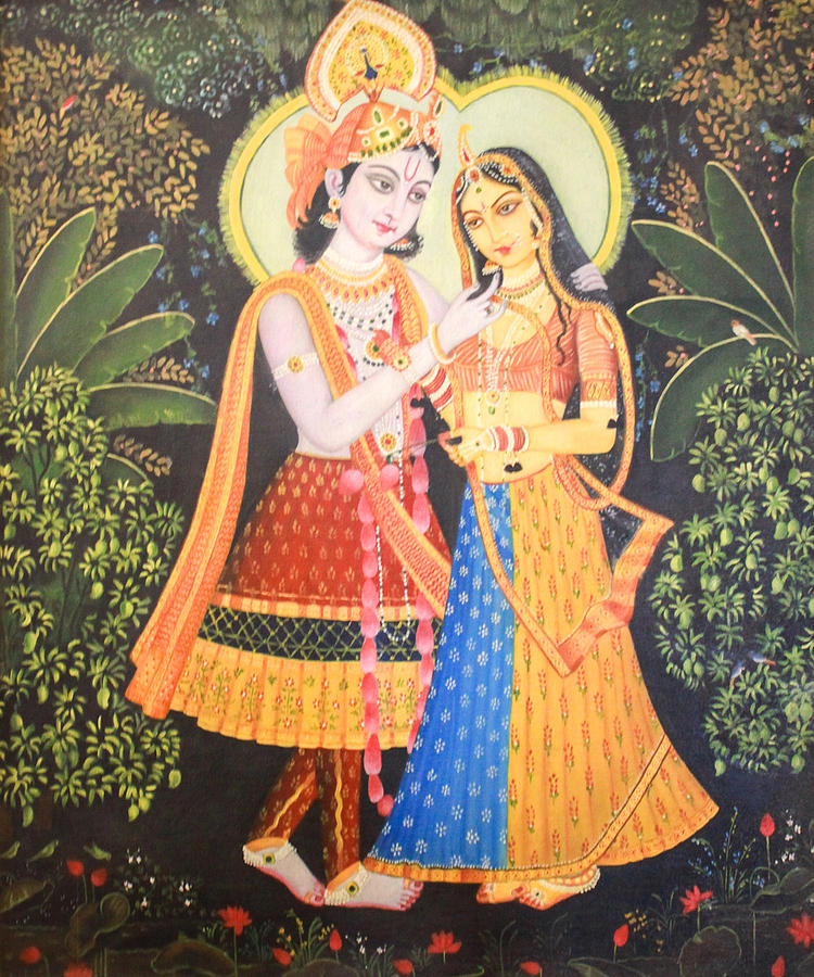 Radha Krishna Painting - Radha Krishna by Durga C