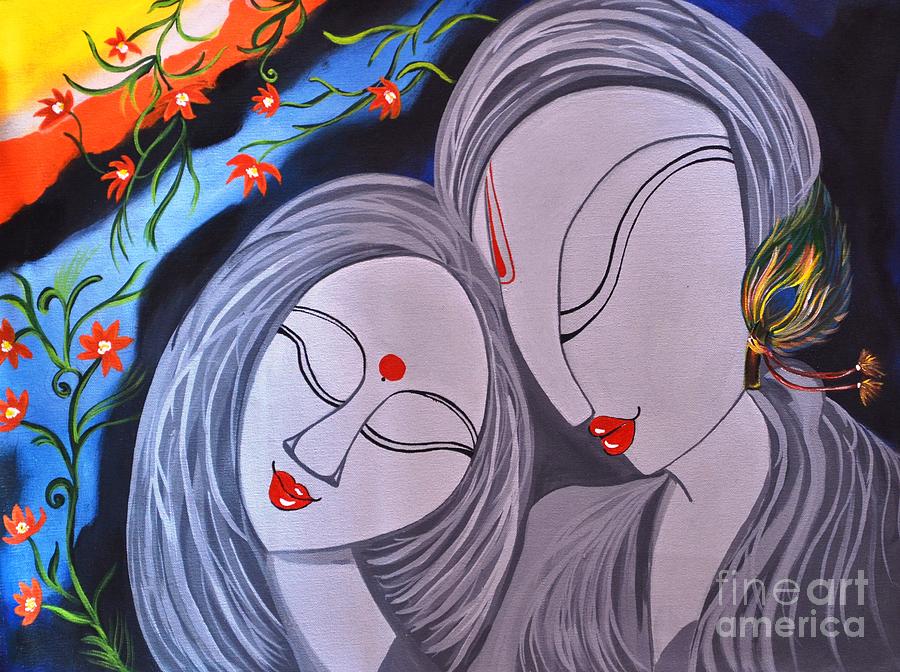 Radha Krishna Painting by Jyoti Vats - Fine Art America