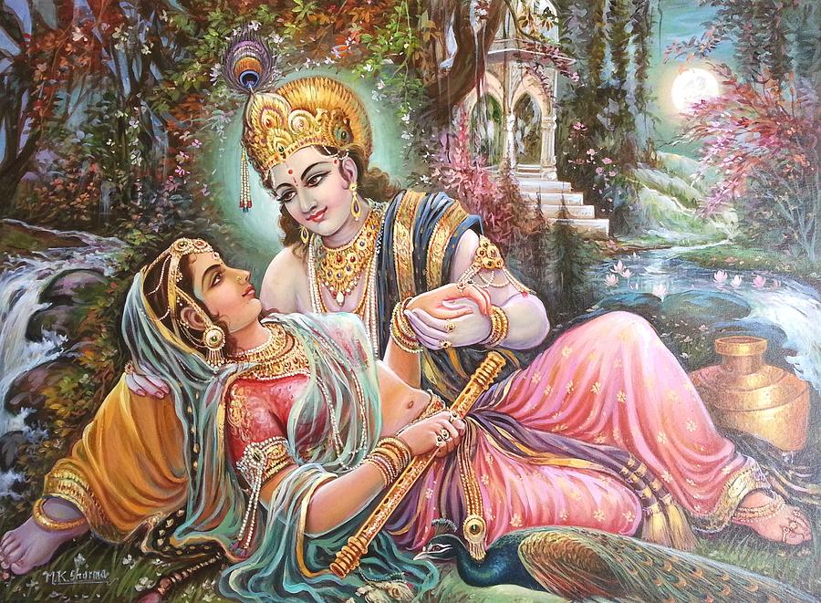 Radha Krishna Oil Canvas Painting Painting By Mayur Sharma