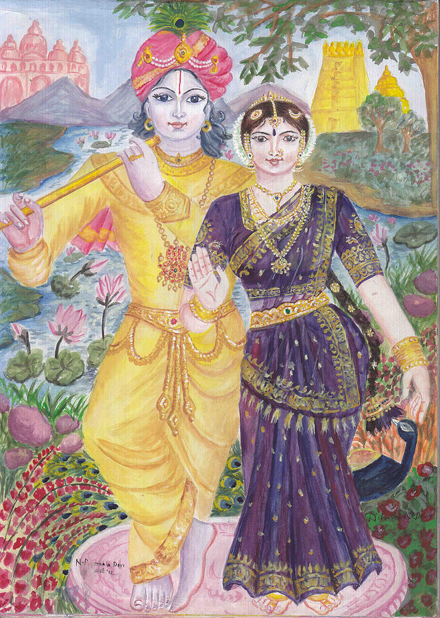 Radha Painting - RadhaKrishna by Parimala Devi Namasivayam