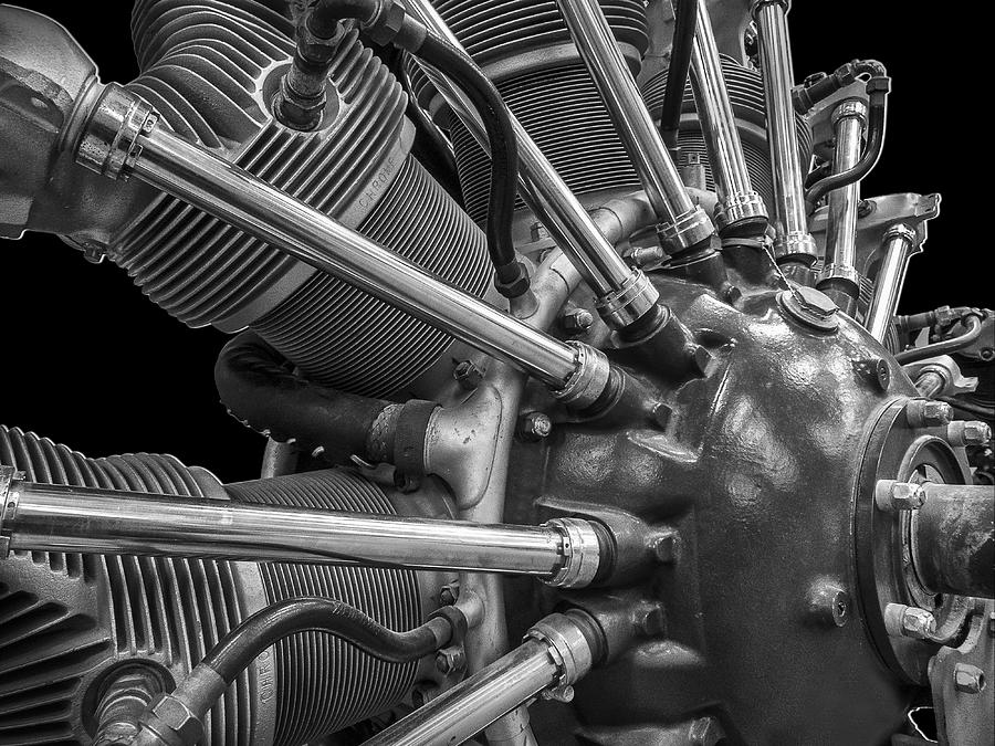 Airplane Photograph - Radial Aircraft Engine by Gary Warnimont