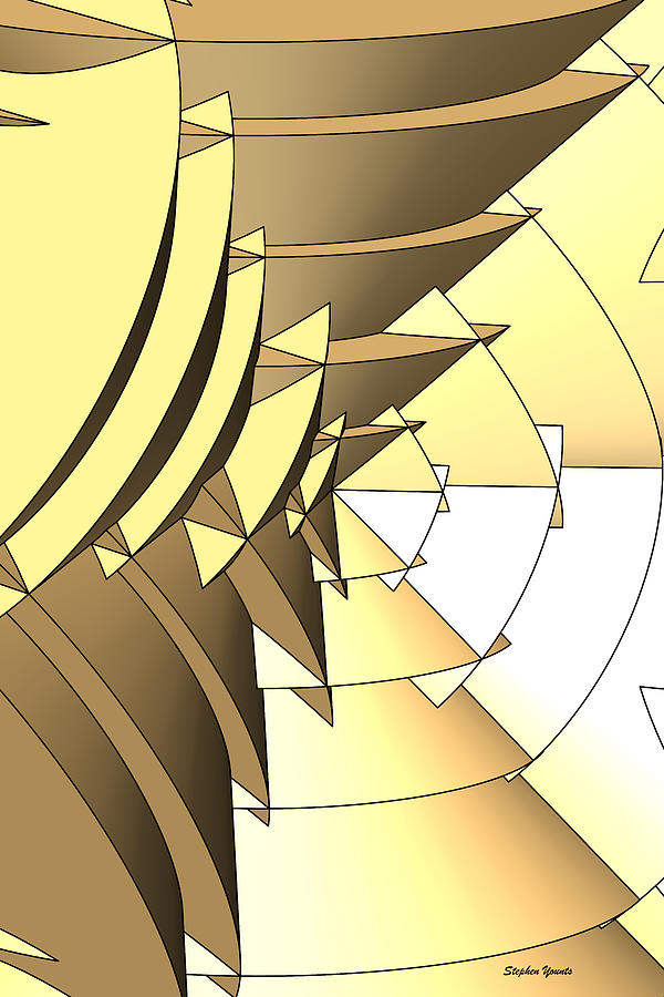 Radial Edges - Gold Digital Art by Stephen Younts