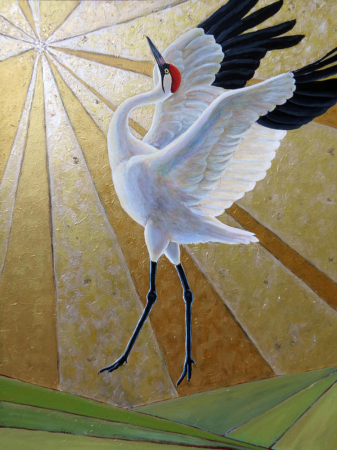 Crane Painting - Radiant by Ande Hall