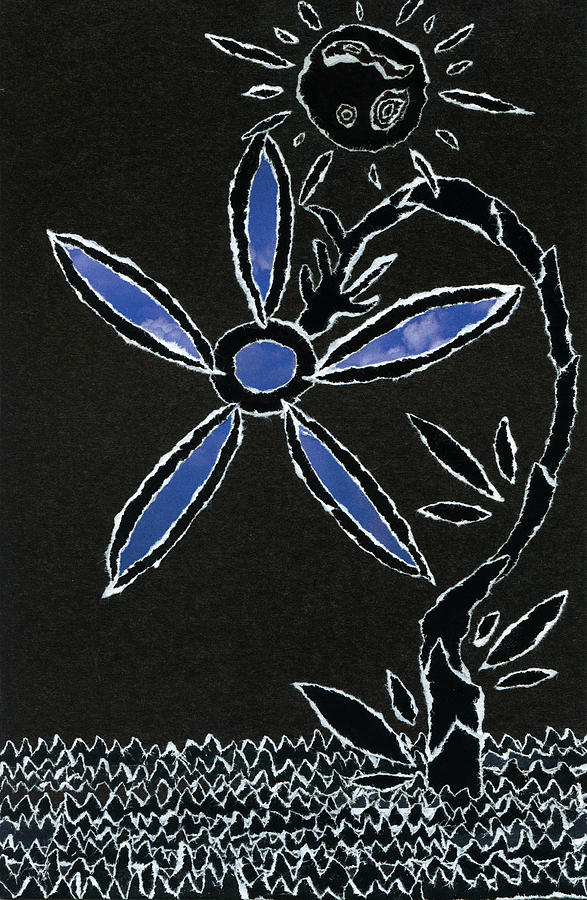 Nature Mixed Media - Radiant day flower in the night sky  by Kenneth James