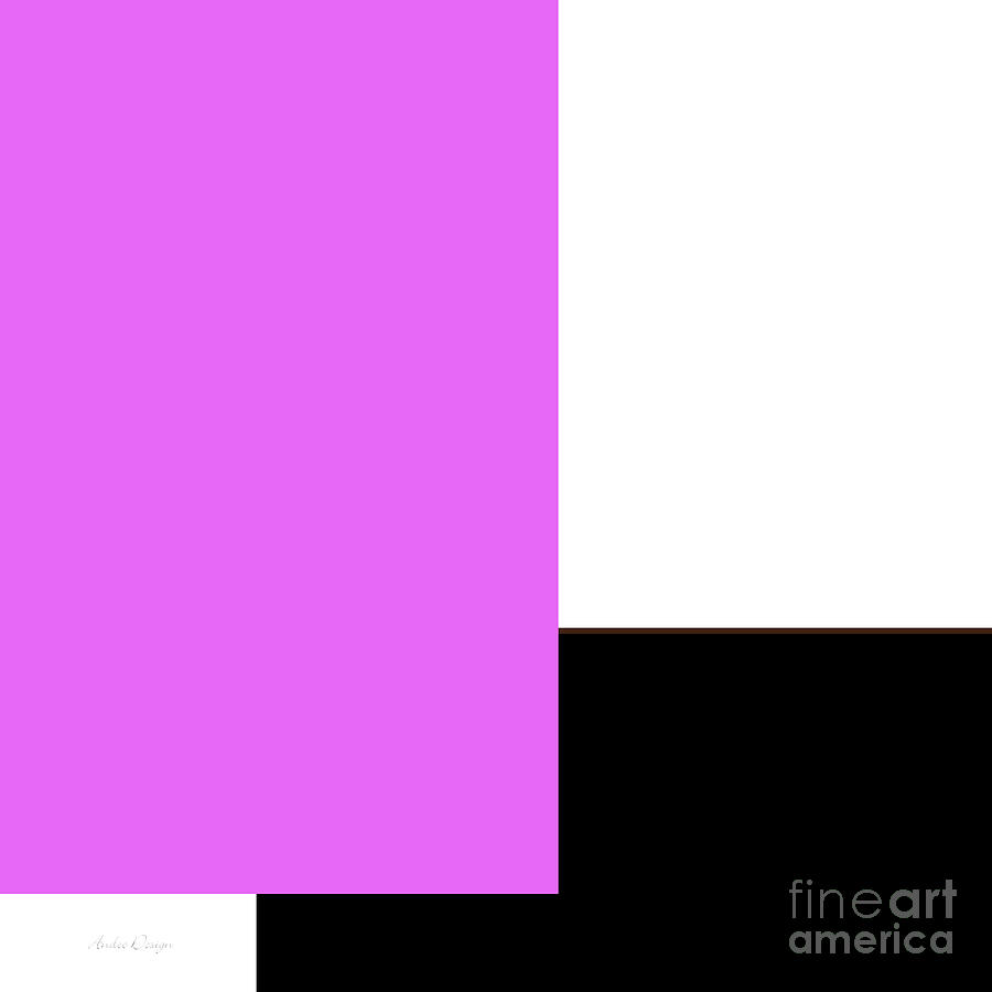 Radiant Orchid And Black 1 Square Digital Art by Andee Design