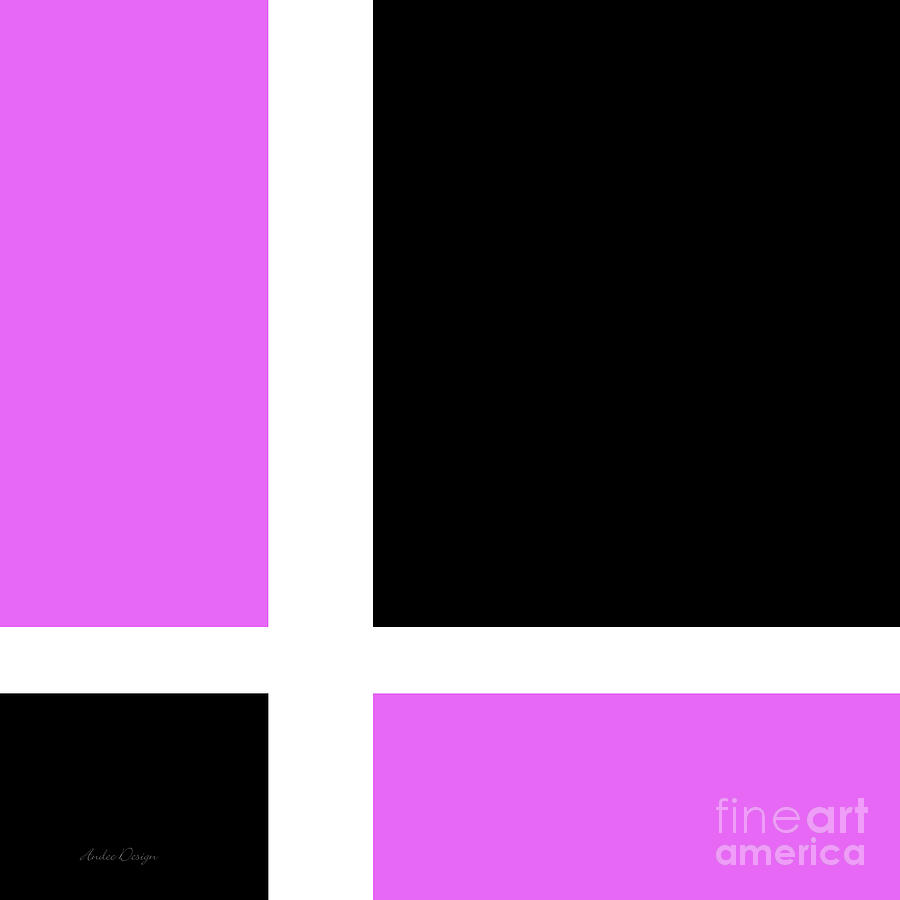 Radiant Orchid And Black 2 Square Digital Art by Andee Design