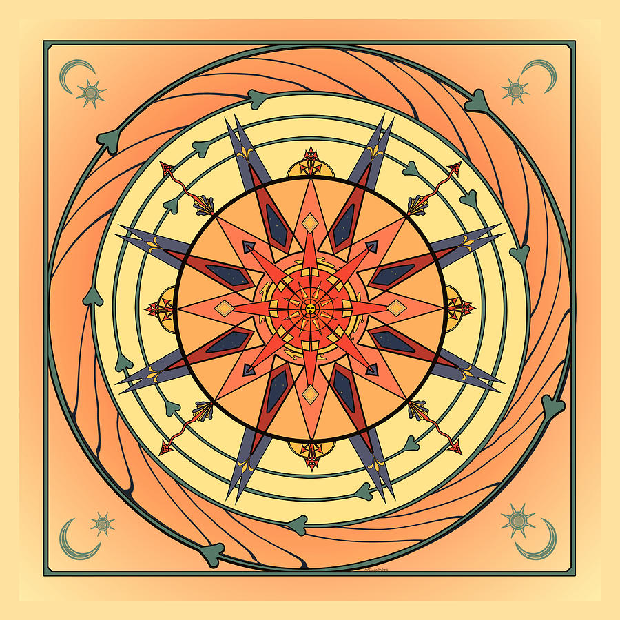 Radiant Sun Mandala Digital Art by Deborah Smith