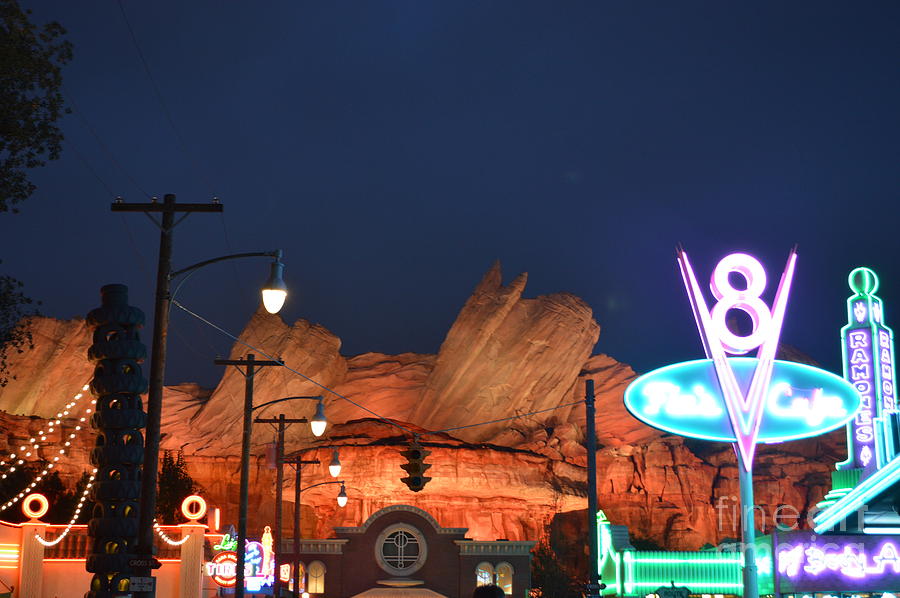 cars radiator springs night