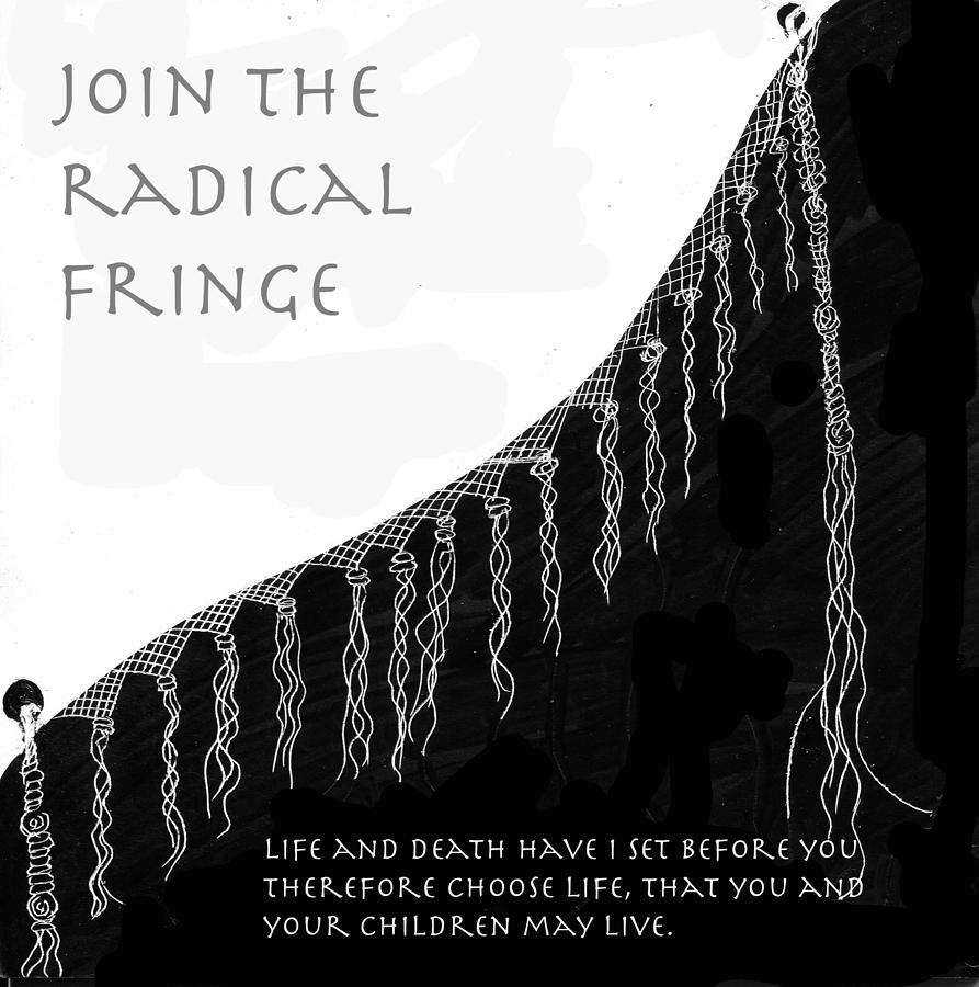 Prayer Shawl Drawing - Radical Fringe by Aurora Levins Morales