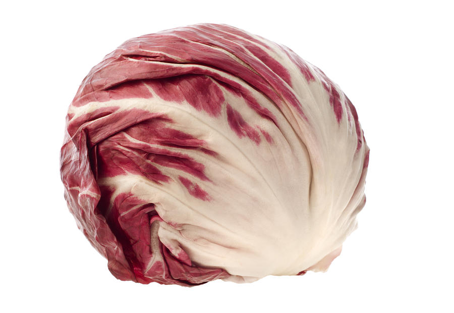 Radicchio, Chicory Red Vegetable, Fresh Raw Food Isolated on White Photograph by YinYang
