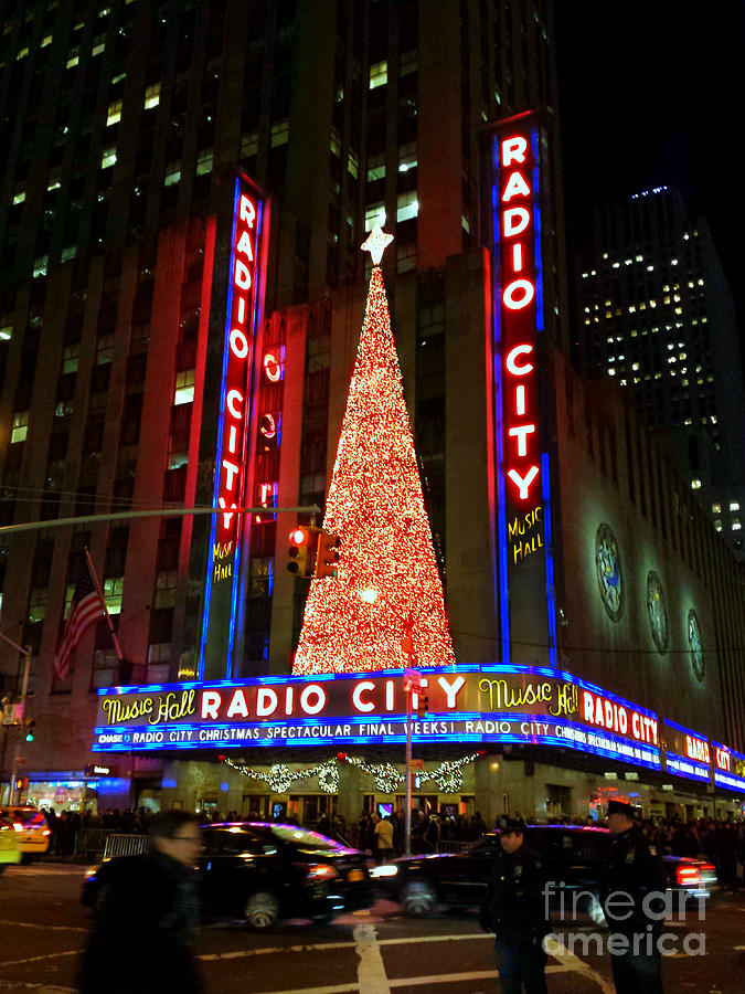 Radio City at Christmas Time - Holiday and Christmas Card Photograph by Miriam Danar