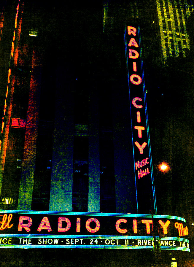 Broadway Photograph - Radio City Grunge by Joann Vitali