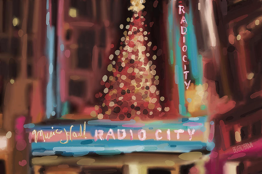 Radio City Music Hall Christmas New York City Painting by Beverly Brown