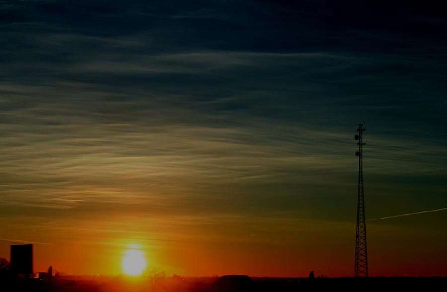 Radio Tower Sunrise Photograph by Trent Mallett