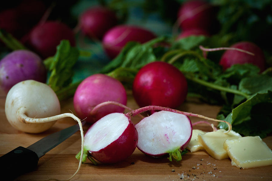 Radishes and butter Photograph by Matthew Pace