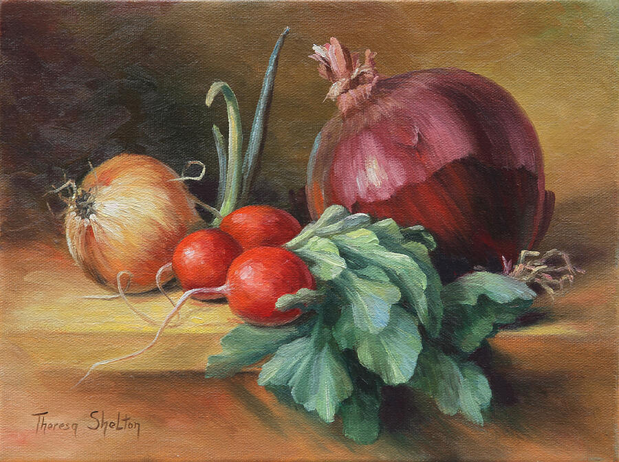 Radishes with Onions Painting by Theresa Shelton - Fine Art America