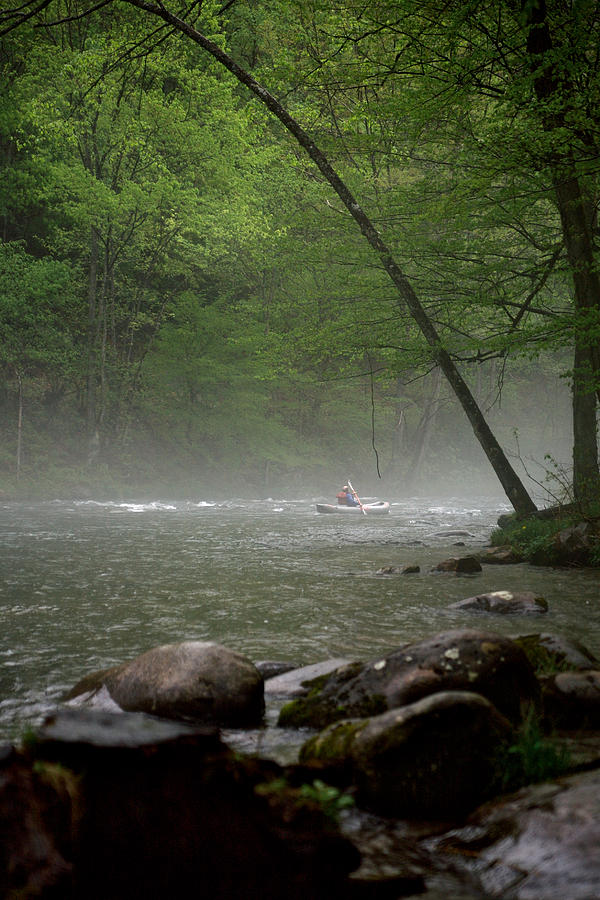 Rafting Misty River Photograph by Lawrence Boothby
