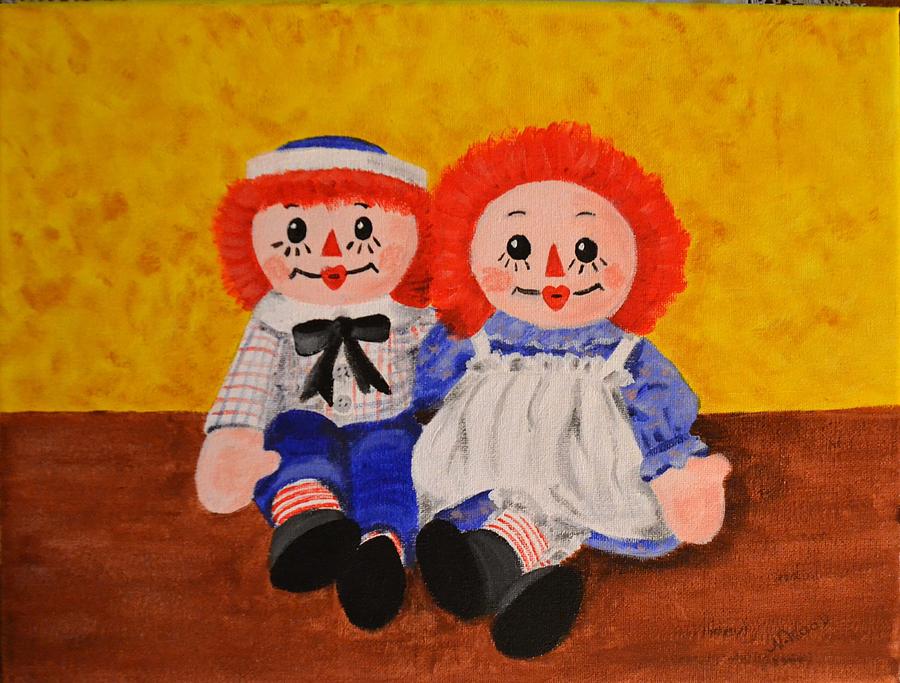 Raggedy Ann and Andy Painting by Nancy Sisco