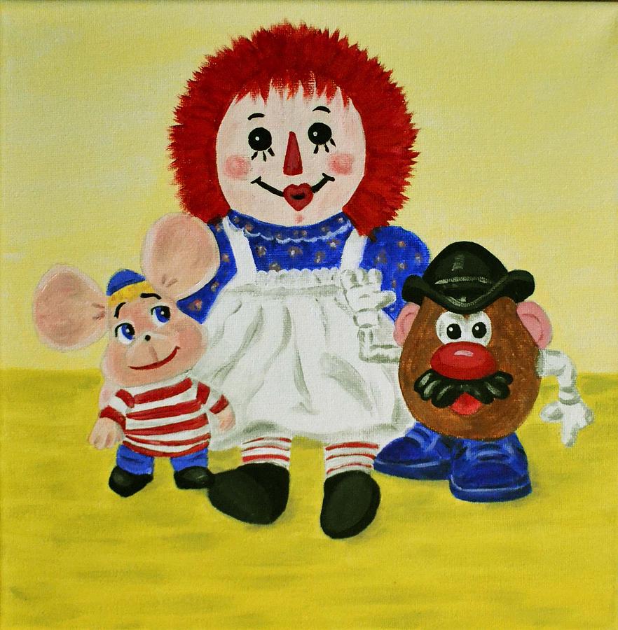 Raggedy Ann and Friends Painting by Nancy Sisco