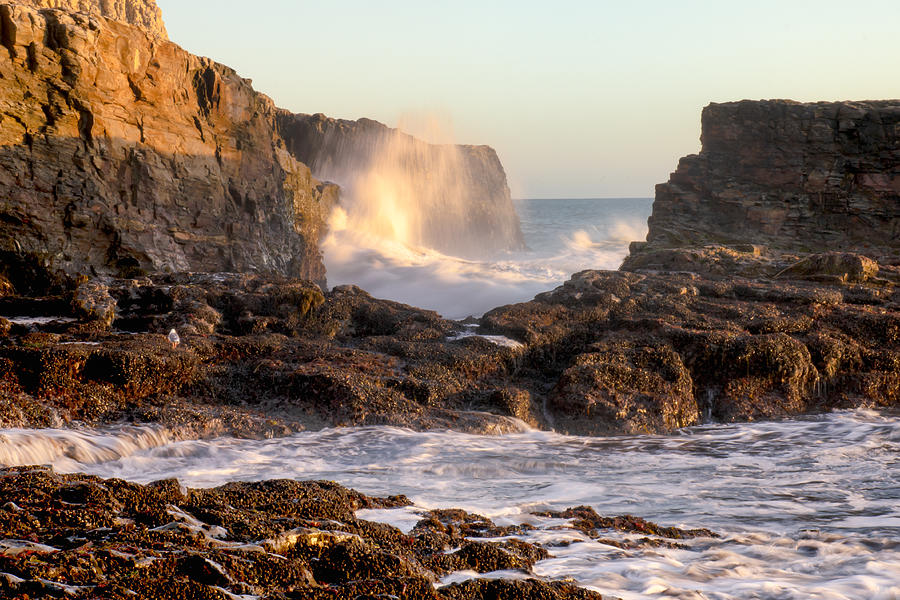 Sunset Photograph - Raging Sea in September by Weir Here And There