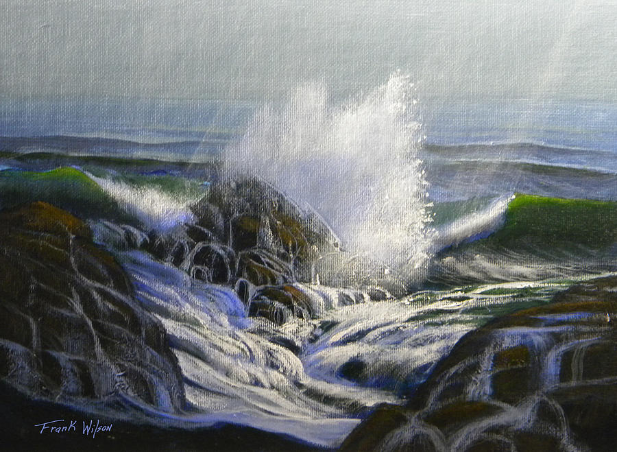 Seascape Painting - Raging Surf by Frank Wilson
