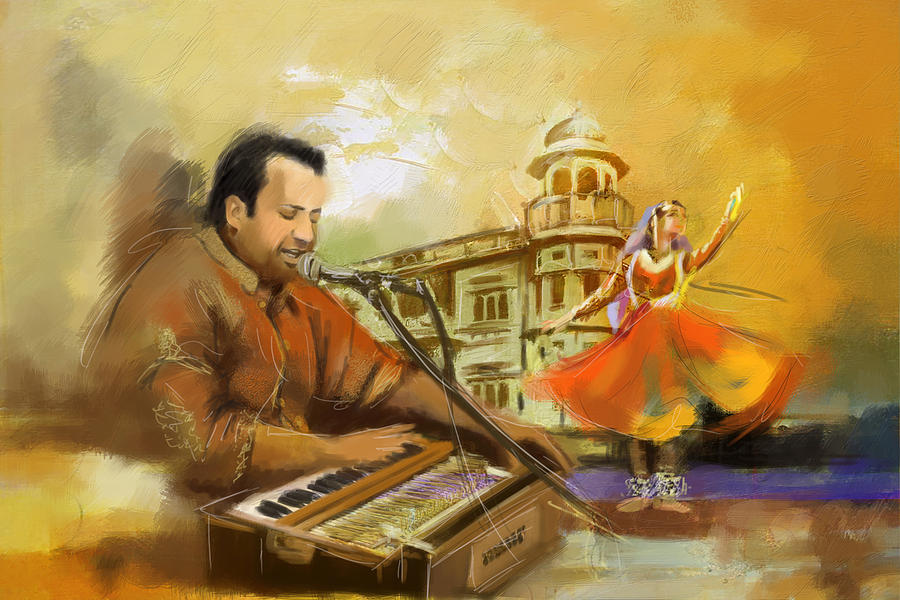 Rahat Fateh Ali Khan Painting by Catf