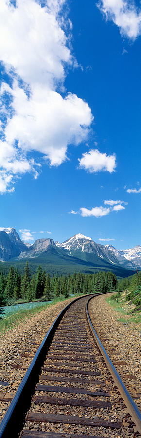 Rail Road Tracks Banff National Park Photograph by Panoramic Images