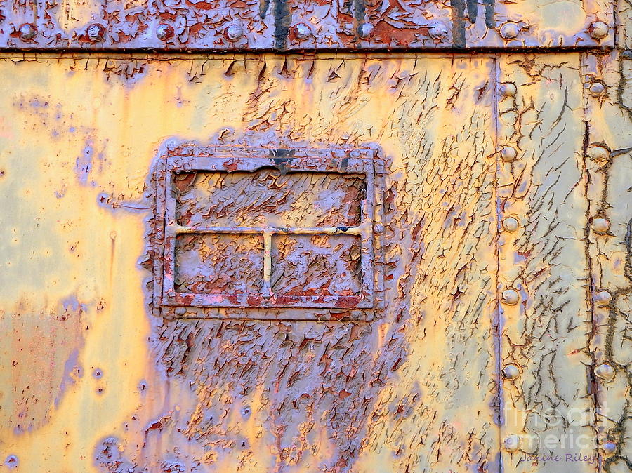 Rail Rust - Abstract - Lavender Window View  Photograph by Janine Riley