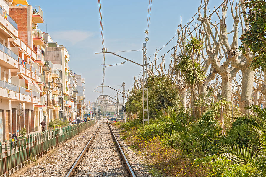 Rail tack in Calella Spain Photograph by Marek Poplawski