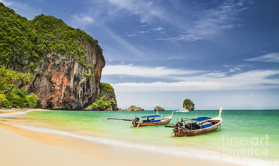 Summer Photograph - Railay beach by Anek Suwannaphoom