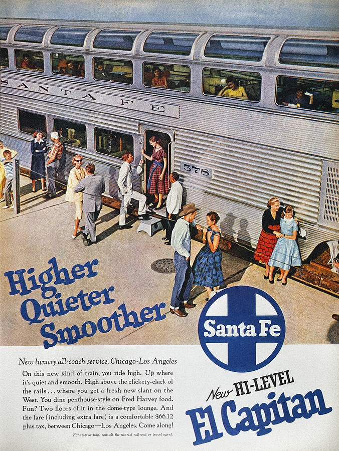 Railroad Ad, 1957 Drawing by Granger