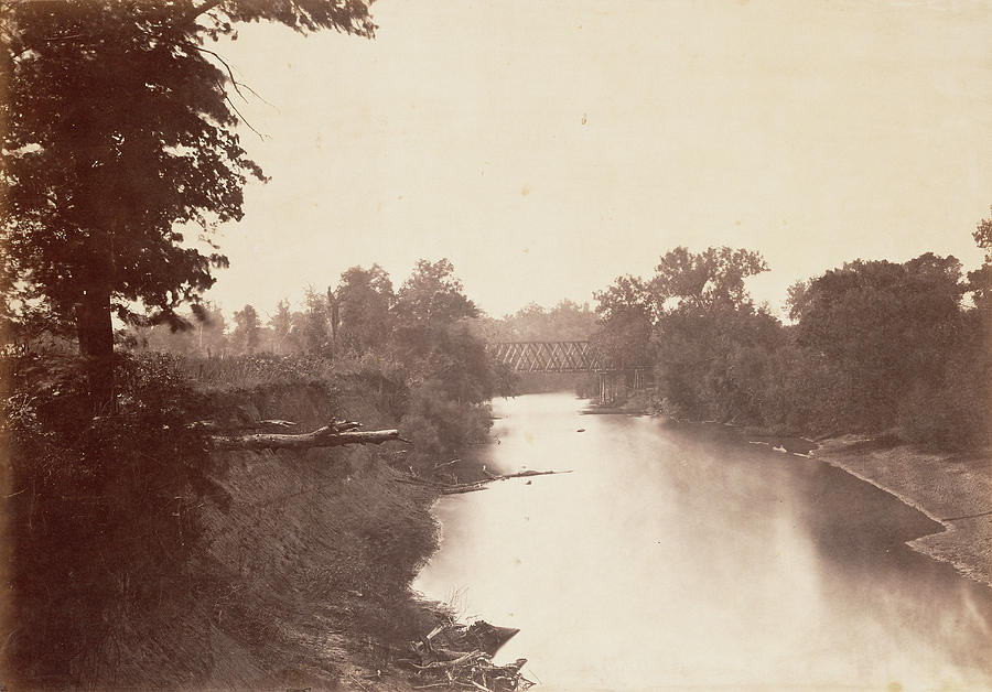 Alexander Gardner Drawing - Railroad Bridge Across Grasshopper Creek by Litz Collection