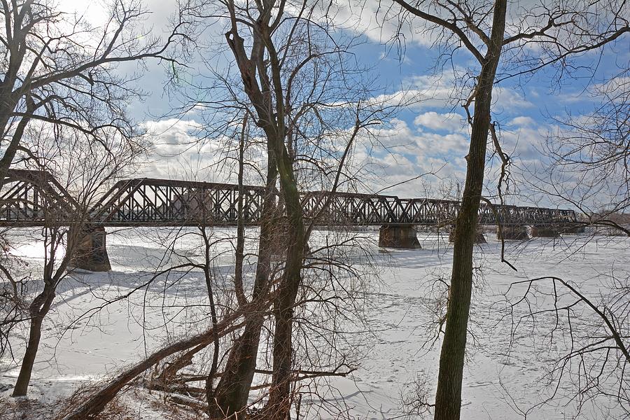 CSX Railroad Bridge Over Connecticut River Springfield Mass Photograph by John Black