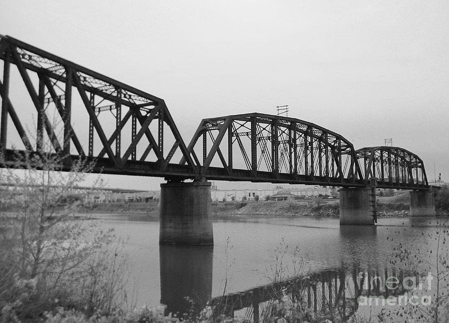 Railroad Bridge Over Red River Photograph by John Black