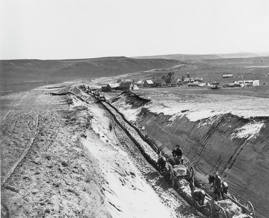 Railroad Construction, 1879 Photograph by Granger
