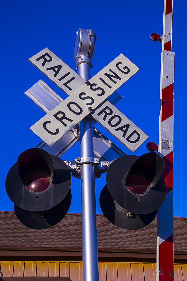 Sign Photograph - Railroad Crossing by Garry Gay