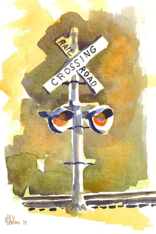 Railroad Crossing in Arcadia Painting by Kip DeVore