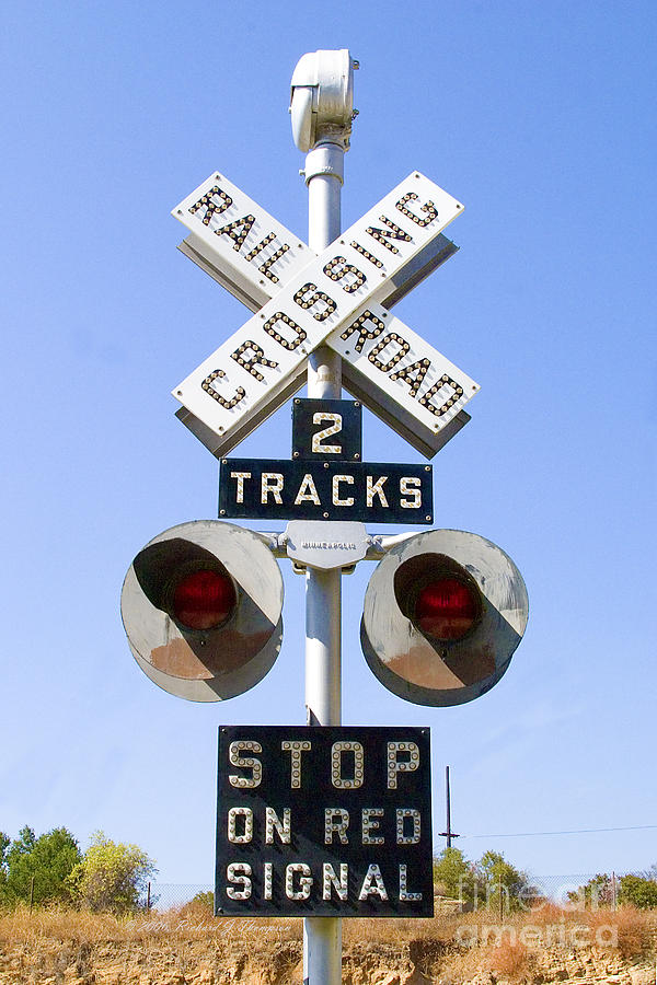 Railroad Crossing Sign Photograph by Richard J Thompson 