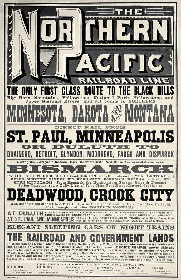 Railroad Poster, 1879 Photograph by Granger