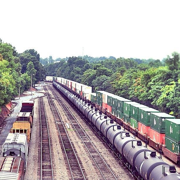 Train Photograph - #railroad #railway #trains #tracks by Kim Schumacher