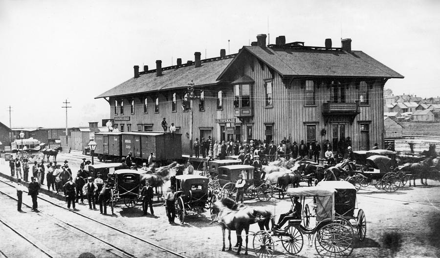 Railroad Station, 1880 Photograph by Granger