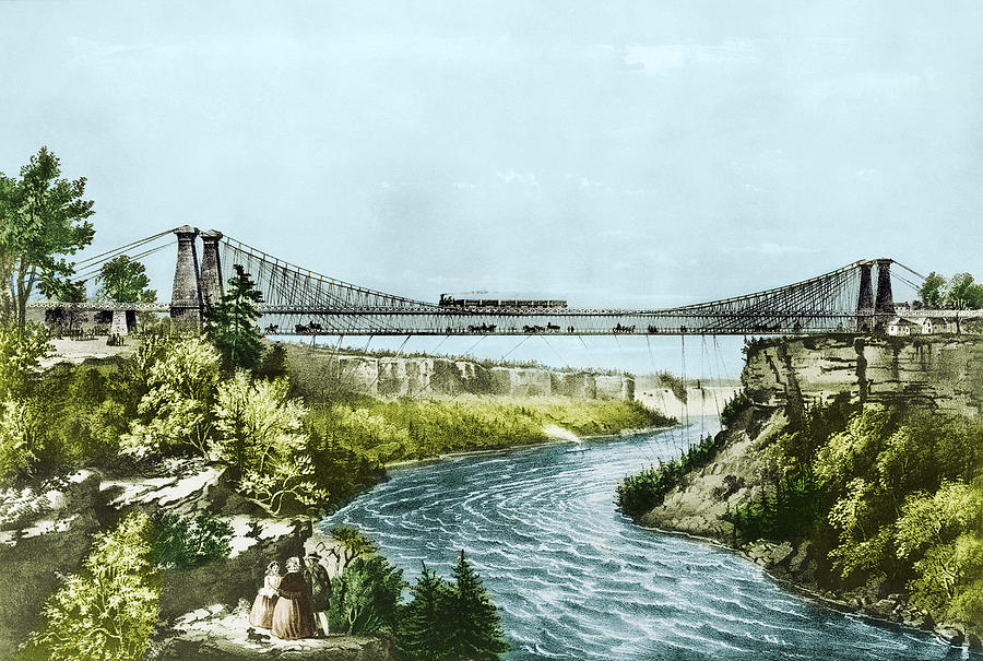 Railroad Suspension Bridge, 1856 Photograph by Science Source