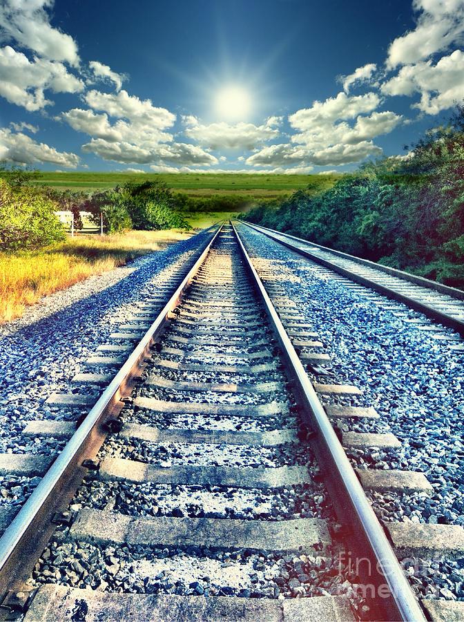 Sunset Photograph - Railroad to Heaven by Carlos Avila