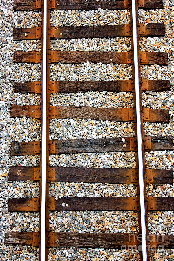 Railroad Track with Gravel 2 Photograph by Reid Callaway