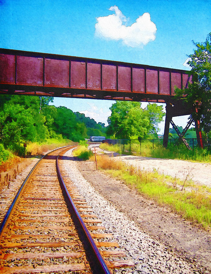Railroad Tracks And Tressel Digital Art by Phil Perkins