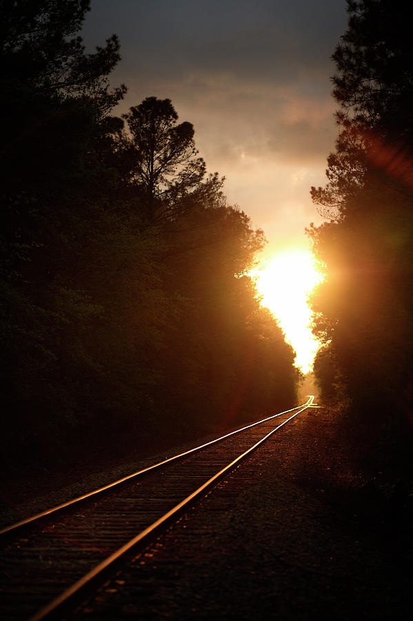 Railroad Tracks At Sunset Photograph by Logan Mock-Bunting - Fine Art ...