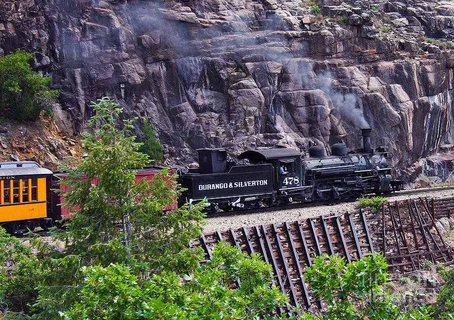 Train Ride From Silverton To Durango Narrow Gauge Railroad  Photograph by Jerry Cowart